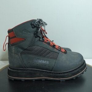 Simms Fly Fishing Wading Boots Women US 6 Feltless Rubber Sole Trail Gray